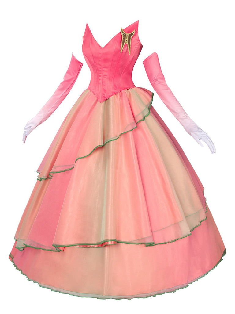 2PCS Rosa 1970er Böse Hexe Glinda Top & Rock Set