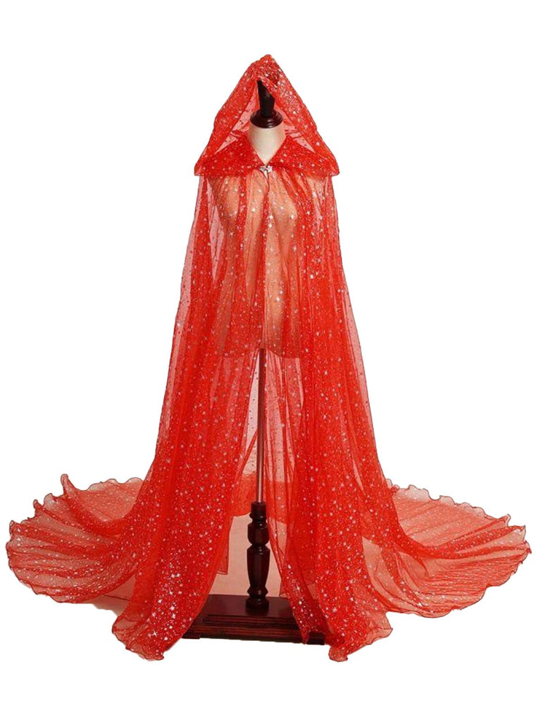 Halloween Gold Foil Hooded Lang Train Cape