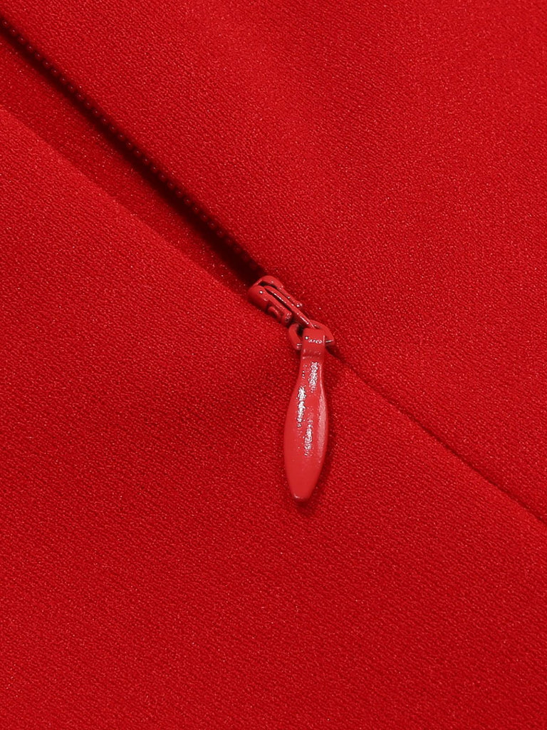 1950er Polka Punkte Bogen Swing Kleid