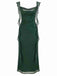 Grün 1920er Funkeln Netz Rüschen Rückenfrei Kleid