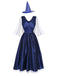 Blau 1970er Halloween Sternenklar Hexe Tüll Kostüm Kleid