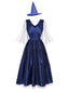 Blau 1970er Halloween Sternenklar Hexe Tüll Kostüm Kleid