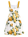 1950er Träger Blumen Schnürung Korsett Kleid