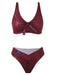 1970er Schlangenhaut Metallisch Front-Bindung Bikini Set
