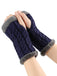 Winter Kunstpelzbesatz Stricken Fingerlos Handschuhe