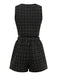 2PCS Schwarz 1970er Tweed Plaids Weste & Shorts