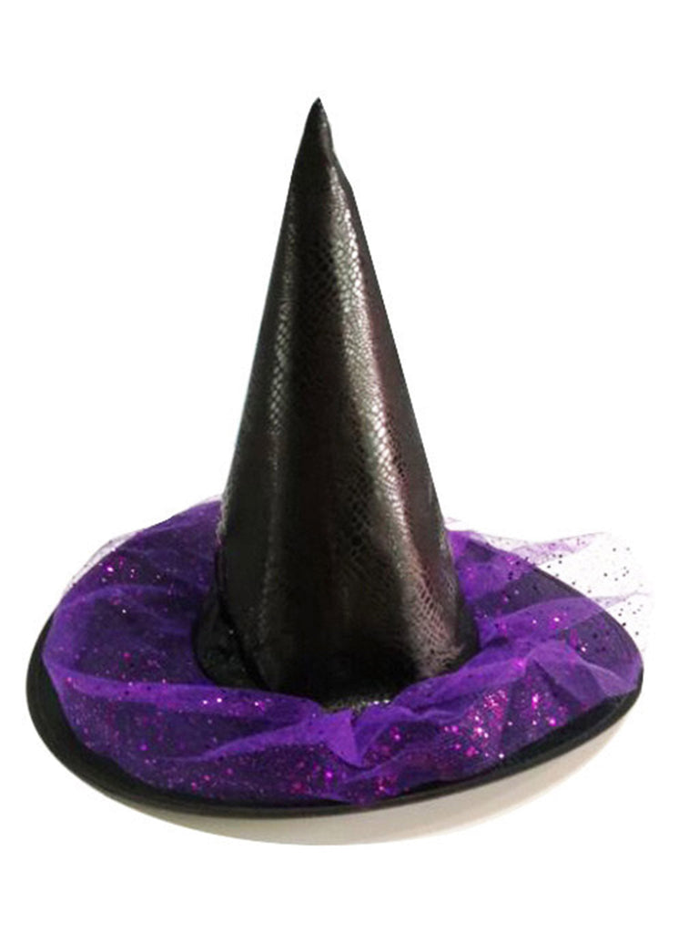 Lila Spitzer Halloween Leder Hexen Hut