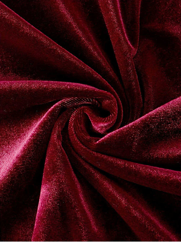 Weinrot 1930er Samt Korsett Formal Kleid