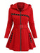 1960er Punk Hooded Zipper Gürtel Midi Jacke