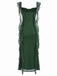 Grün 1920er Funkeln Netz Rüschen Rückenfrei Kleid