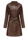 1960er Revers Gürtel Lang Leder Mantel