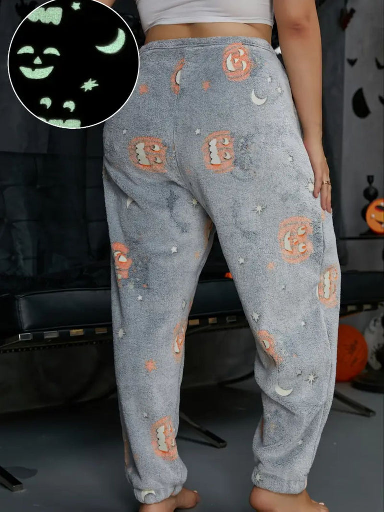 1970er Halloween Glühend Kürbis Geist Pyjama Hose