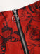 [Übergröße] 1970er Rose Blumen Steampunk Reißverschluss Kleid