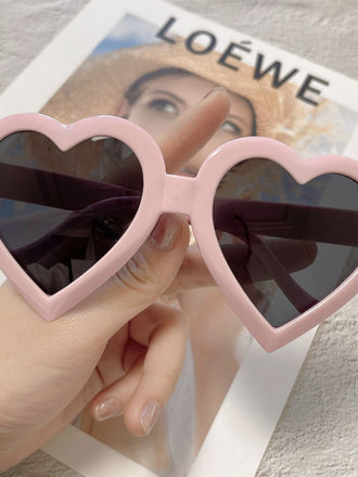 Rosa Vintage Gebogen Herzrahmen Sonnenbrille