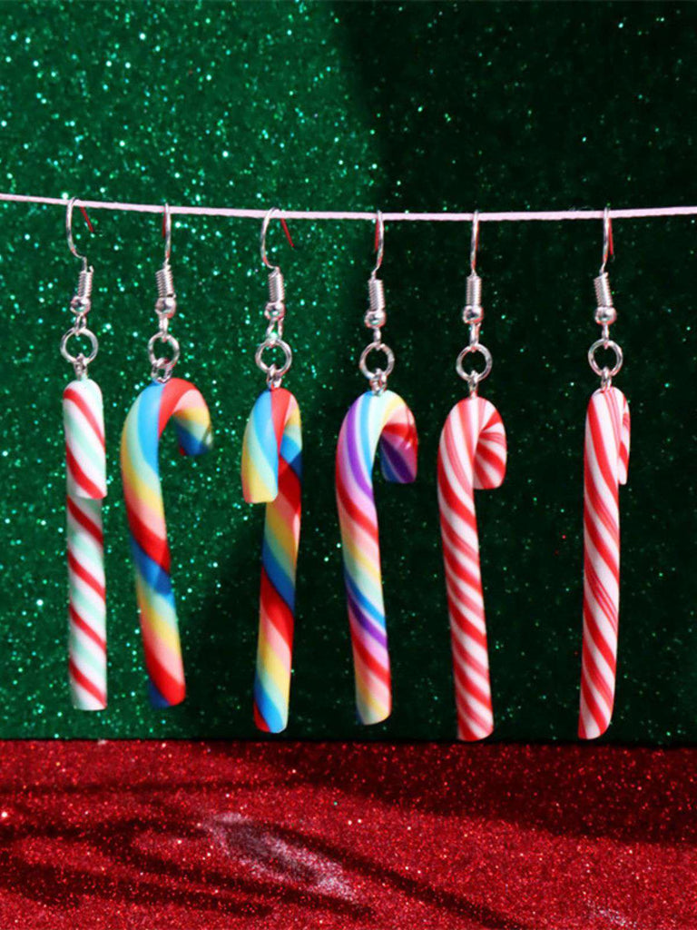 Weihnachten Regenbogen Zuckerrohrbonbon Farbe Ohrringe