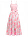 1930er Bogen Organza Blumen Spaghetti Träger Kleid