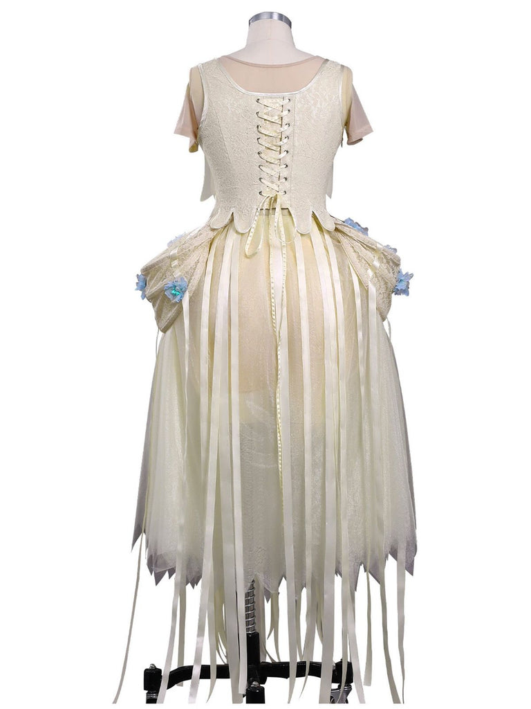 Aprikose 1940er Wednesday Enid Stil Kleid