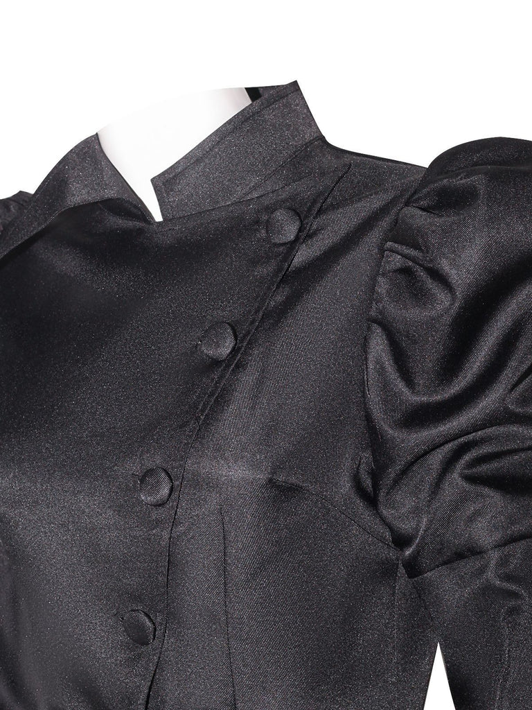 2PCS Schwarz 1940er Gothic Wicked-Inspiriert Elphaba Hexenkostüm mit Hut