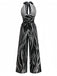 Schwarz & Weiß 1930er Unregelmäßiger Druck Halter Jumpsuit
