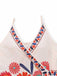 1960er Spaghetti Träger V-Ausschnitt Blumen Kleid