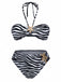 Schwarz & Weiß 1960er Zebra Druck Seestern Akzente Bikini Set