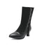 Vintage Leder Wildleder Taste Halbhoher Wade Stiefel