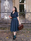 GRÜN 1950ER PLAID KURAZARM SWING KLEID