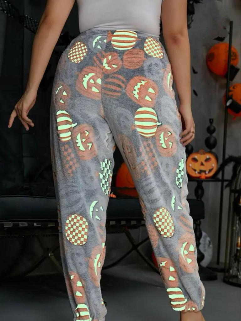 1970er Halloween Glühend Kürbis Geist Pyjama Hose