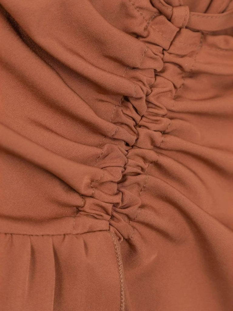 1940er Hochtailliert Paneele Rüschen Saum Rock