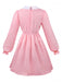 Rosa 1980er Gesmokt Stranger Things Kostüm Eleven Kleid