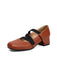 Ballett-Inspiriert Bungee Leder Klobigem Absatz Schuhe