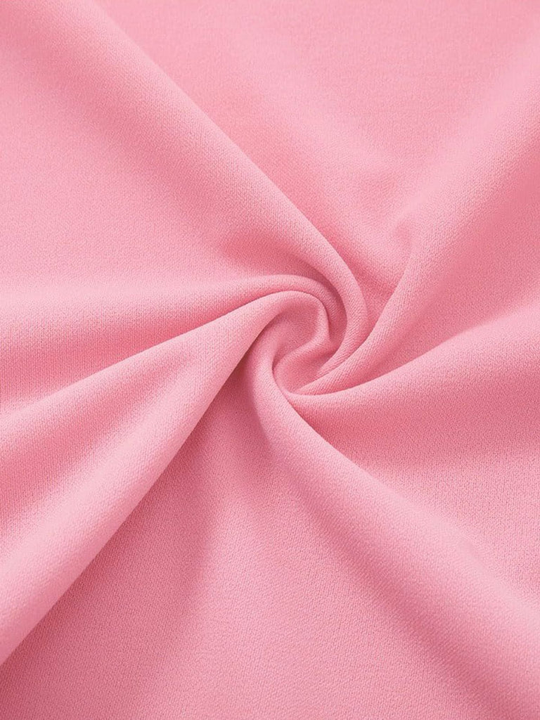 1940er Solide Passform Bogen 3/4 Ärmel Swing Kleid