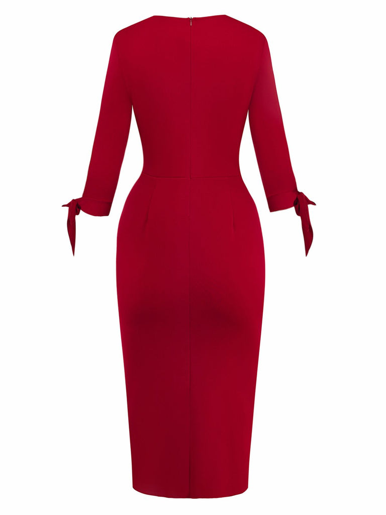 1960er Blumen Cut-Out Patchwork Binde Kleid