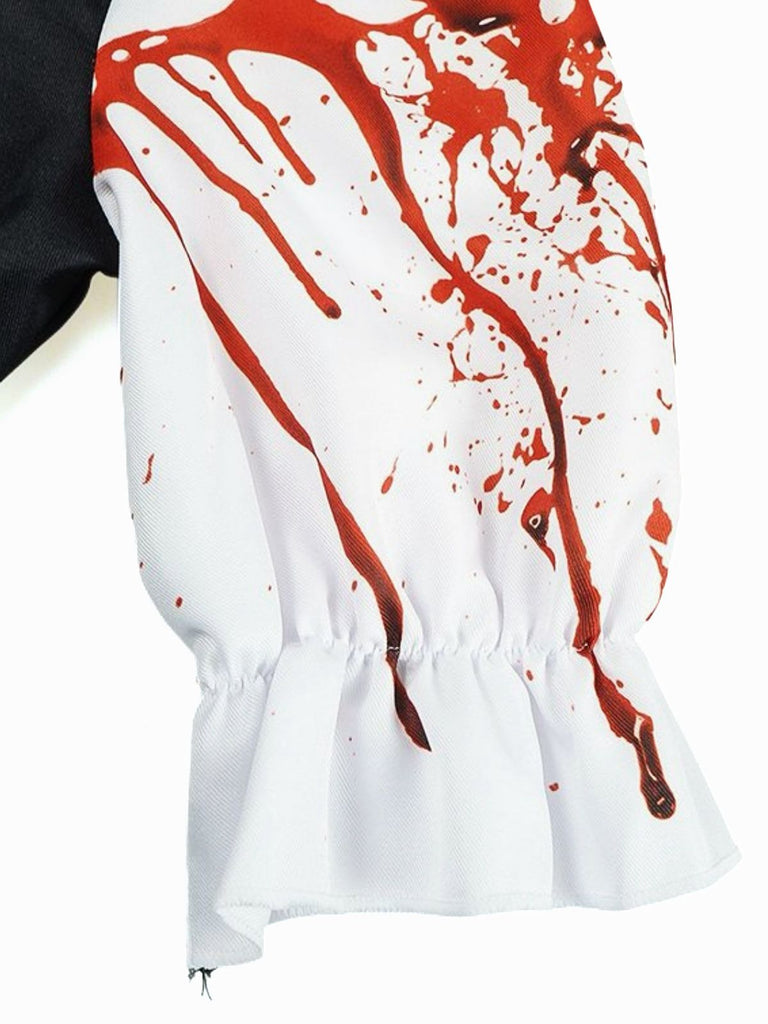 Multicolor 1960er Terrifier Blut Fleck Farbblock Kleid