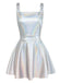 1970er Metallisch Holographic Suspender Kleid
