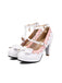 Vintage Bogen Farbblock Schnalle Mary Jane Schuhe
