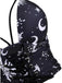 Schwarz 1980er Träger Galaxie-Druck Gothic Bikini Set
