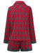 2PCS Rot 1930er Weihnachten Plaid Pyjama Set