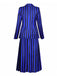 Blau 1940er Streifen Wednesday Addams Uniform Set