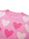 Rosa 1950er Valentinstag Herz Perle Pullover