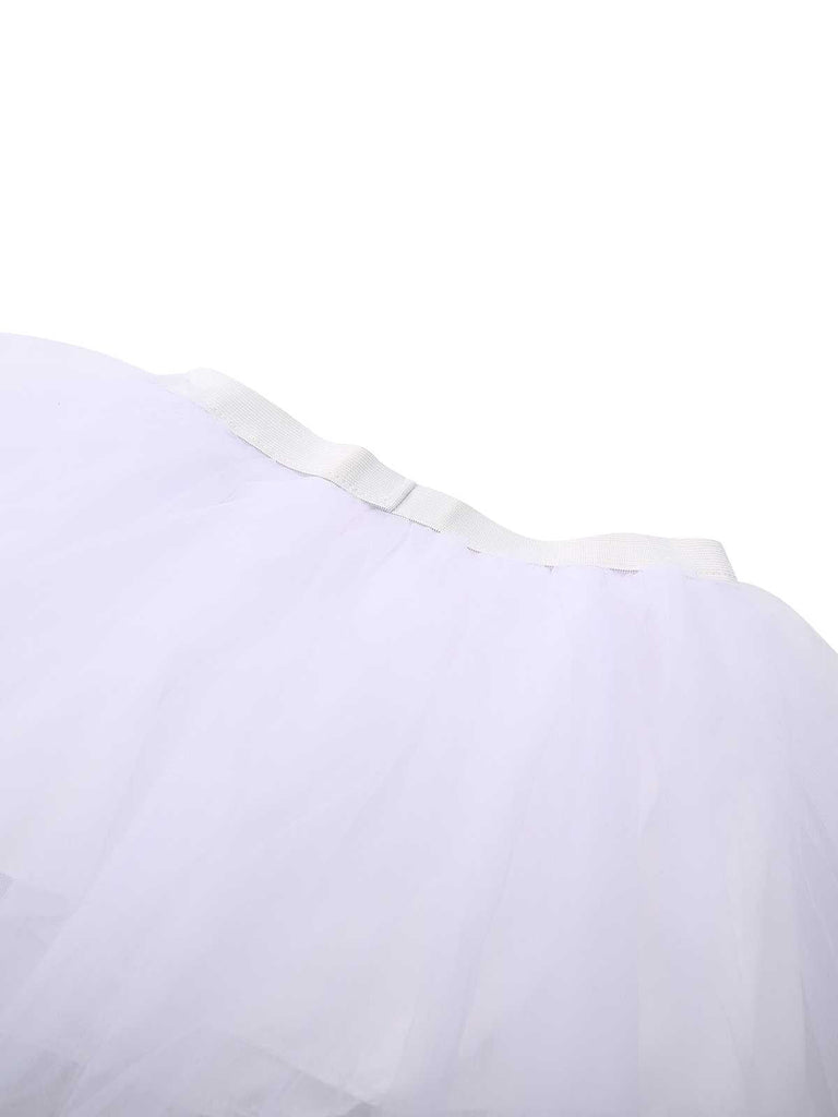 1970er Quadratischer Hals Weihnachten Bogen Kleid mit Petticoat