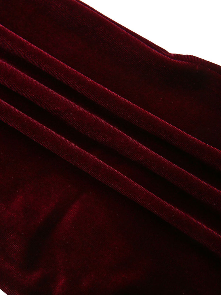 1940er Solide Samt Hochtailliert Schlag Hose