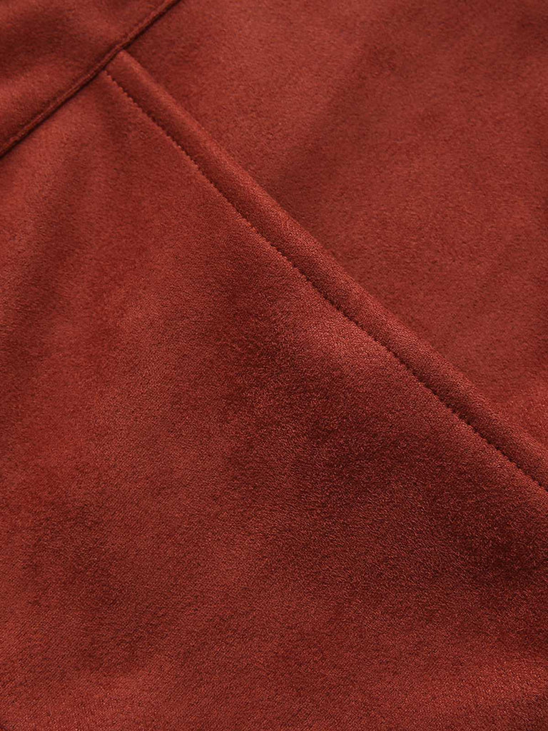 Braun 1940er Revers Wildleder Tasche Blazer