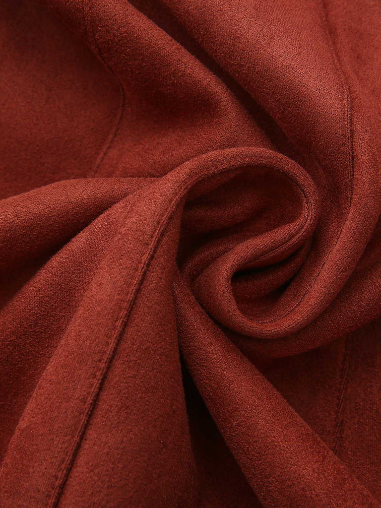 Braun 1940er Revers Wildleder Tasche Blazer