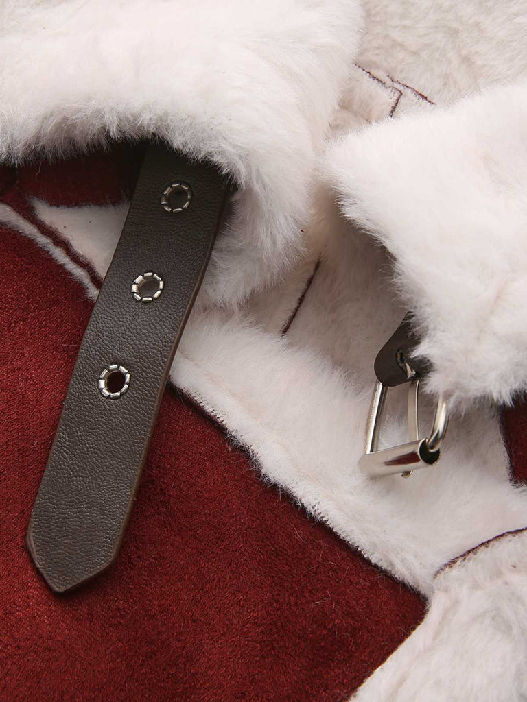 1940er Revers Plüsch Buckle Tasche Jacke