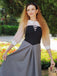 2PCS 1940er Farbblock Rosa Bluse & Grau Kleid