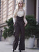 2PCS 1930er Baumwolle Solide Bluse & Latzhose