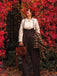 2PCS 1930er Baumwolle Solide Bluse & Latzhose