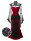 [Vorverkauf] 2PCS Rot & Schwarz 1930er Samt Bandeau Fischschwanz Kleid & Cape