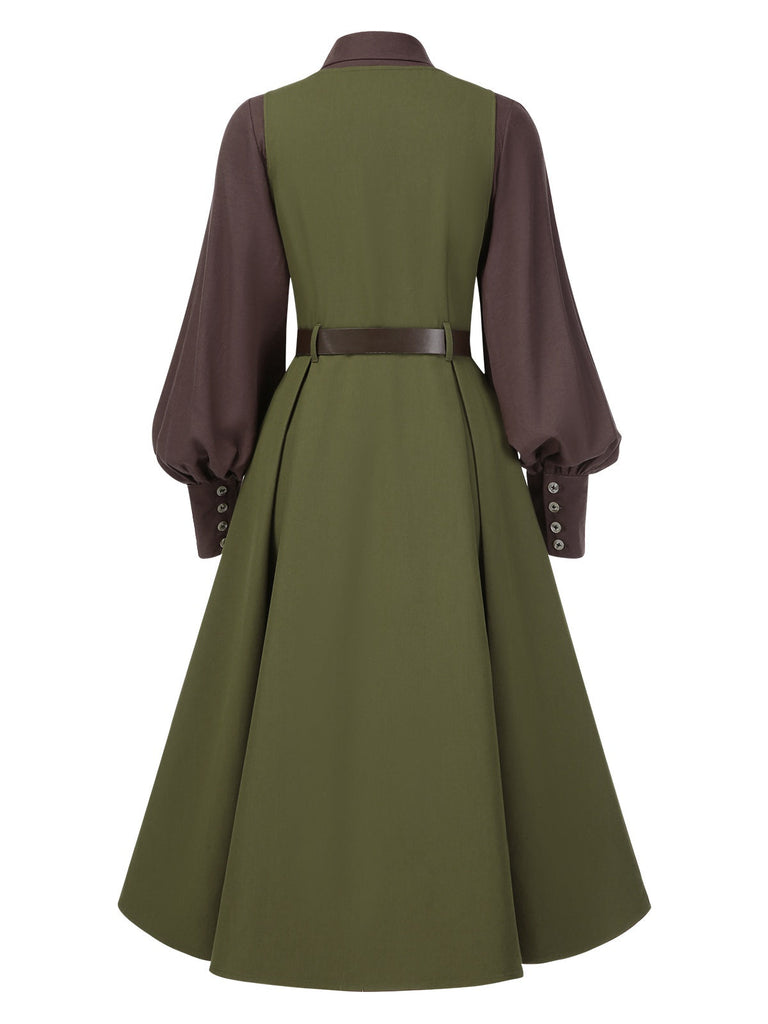 [Vorverkauf] 2PCS 1950er Laternenhülle Bluse & Taschen Weste Kleid